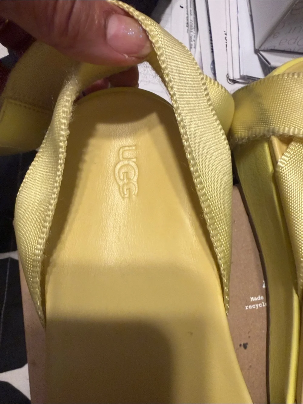 UGG Yellow Double-Strap Slide Sandals